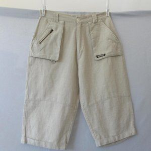 PANS CAPRIS SHORTS LIGHT GRAY 100% LINEN 12 L